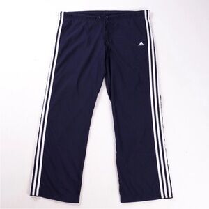 Y2k Adidas Track Pants Blue with White Stripes Size Large Drawstring Unisex/Mens